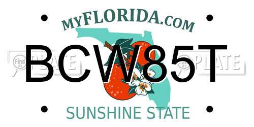 BCW85T Florida License Plate