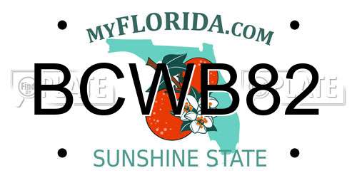 BCWB82 Florida License Plate