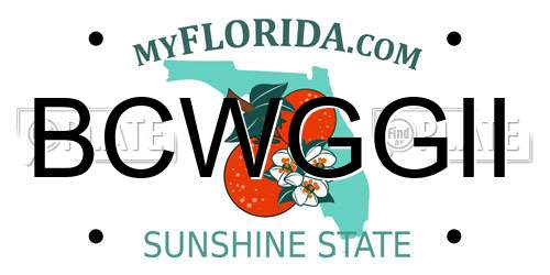 BCWGGII Florida License Plate