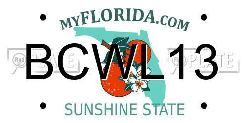 BCWL13 Florida License Plate