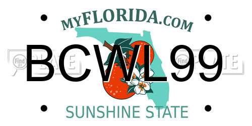 BCWL99 Florida License Plate