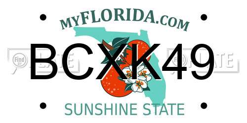 BCXK49 Florida License Plate