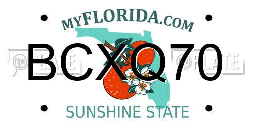 BCXQ70 Florida License Plate