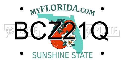 BCZ21Q Florida License Plate