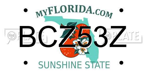 BCZ53Z Florida License Plate
