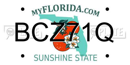 BCZ71Q Florida License Plate