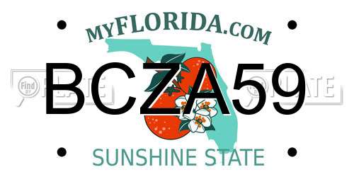 BCZA59 Florida License Plate