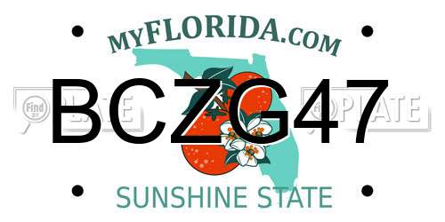 BCZG47 Florida License Plate