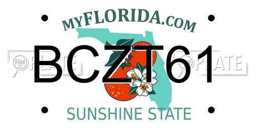BCZT61 Florida License Plate