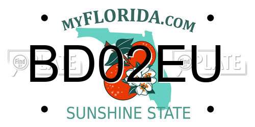 BD02EU Florida License Plate