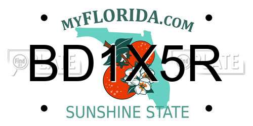 BD1X5R Florida License Plate