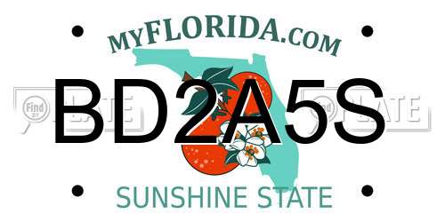 BD2A5S Florida License Plate