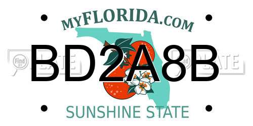 BD2A8B Florida License Plate