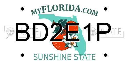 BD2E1P Florida License Plate