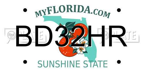 BD32HR Florida License Plate