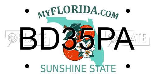 BD35PA Florida License Plate