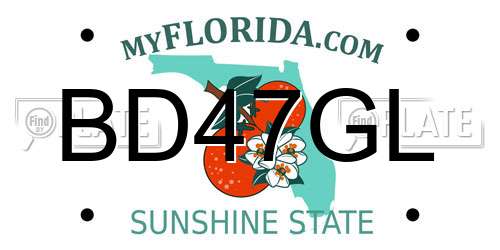 BD47GL Florida License Plate