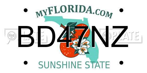 BD47NZ Florida License Plate