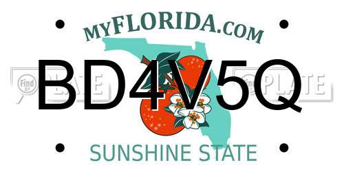 BD4V5Q Florida License Plate