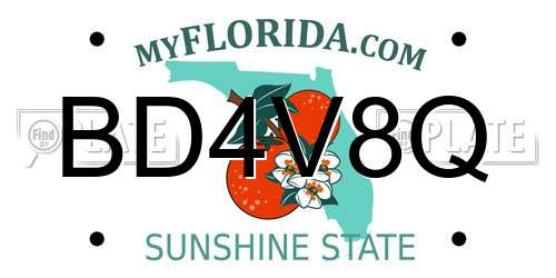 BD4V8Q Florida License Plate