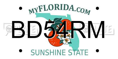 BD54RM Florida License Plate