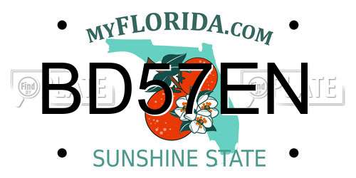 BD57EN Florida License Plate