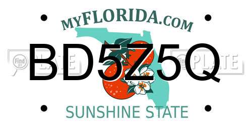 BD5Z5Q Florida License Plate