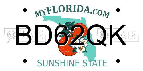 BD62QK Florida License Plate