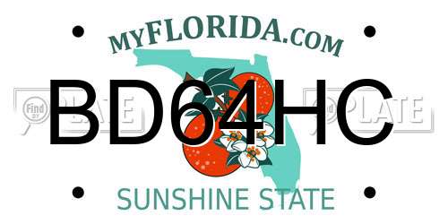 BD64HC Florida License Plate