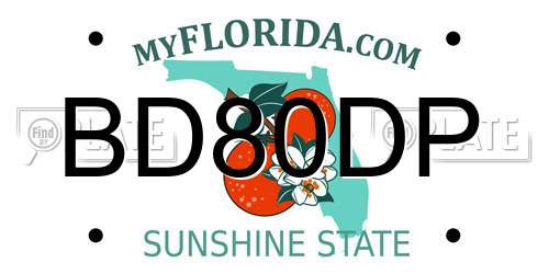 BD80DP Florida License Plate