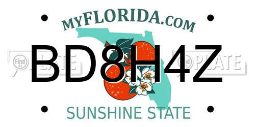 BD8H4Z Florida License Plate