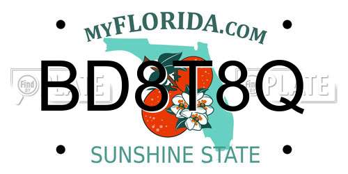 BD8T8Q Florida License Plate