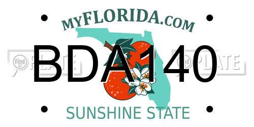BDA140 Florida License Plate