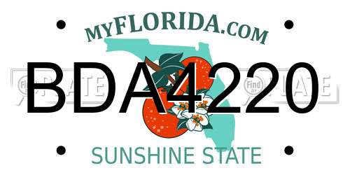 BDA4220 Florida License Plate