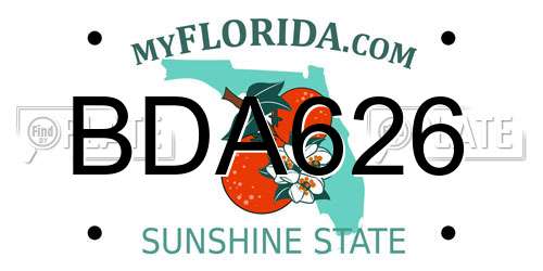 BDA626 Florida License Plate