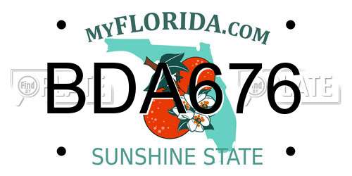 BDA676 Florida License Plate
