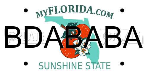 BDABABA Florida License Plate