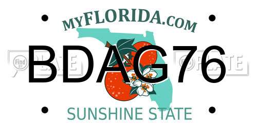 BDAG76 Florida License Plate