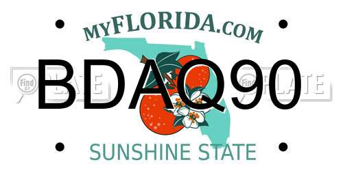 BDAQ90 Florida License Plate