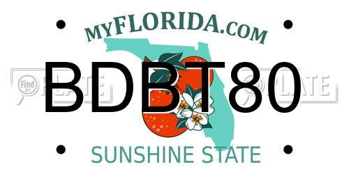 BDBT80 Florida License Plate