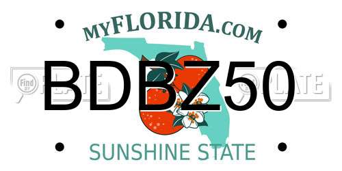 BDBZ50 Florida License Plate