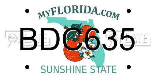 BDC635 Florida License Plate