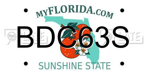 BDC63S Florida License Plate