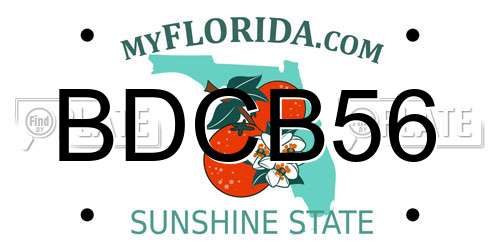 BDCB56 Florida License Plate