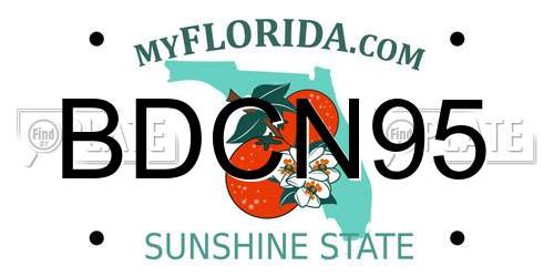BDCN95 Florida License Plate