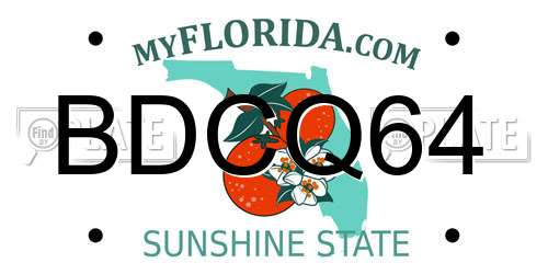 BDCQ64 Florida License Plate