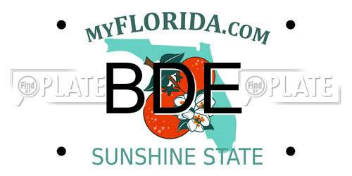 BDE Florida License Plate