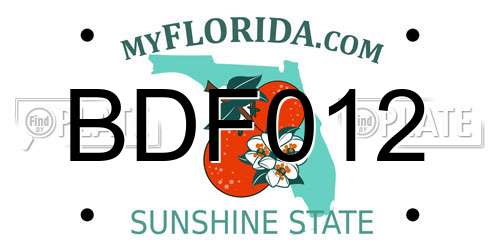 BDF012 Florida License Plate