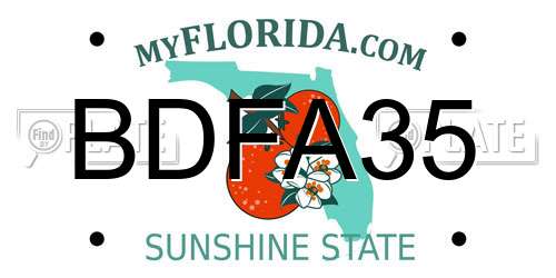 BDFA35 Florida License Plate
