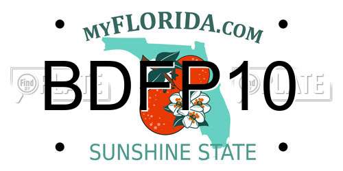 BDFP10 Florida License Plate